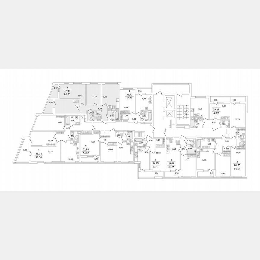 3-к. квартира, 80,6 м², 15/17 эт.