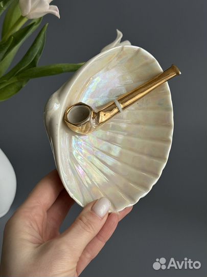 Фарфоровая пепельница ракушка винтаж