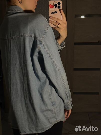 Джинсовая рубашка унисекс винтаж 42-46