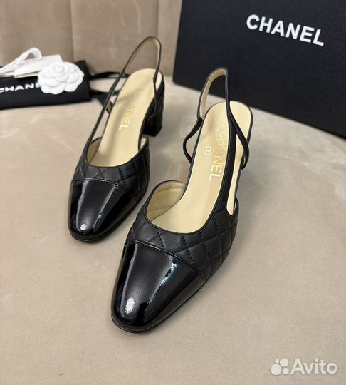 Туфли Chanel slingback новые черные слингбэк 35-36