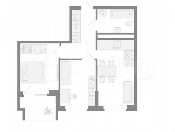 2-к. квартира, 50,4 м², 6/26 эт.