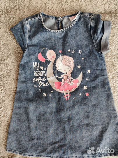 Вещи на девочку пакетом 104-110 р(платья, джинсы)