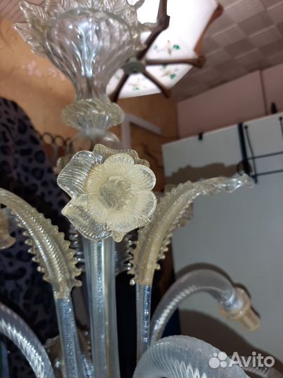 Люстра потолочная италия murano позолота