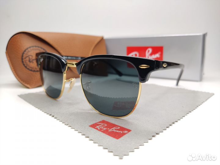 Очки Ray Ban Clubmaster 3016 VIP Черное Золото