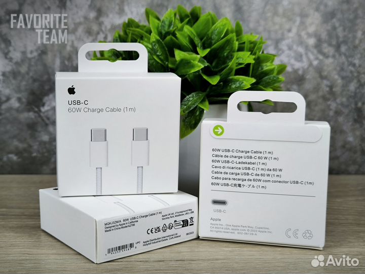Кабель плетеный Apple USB-C 60W оригинал