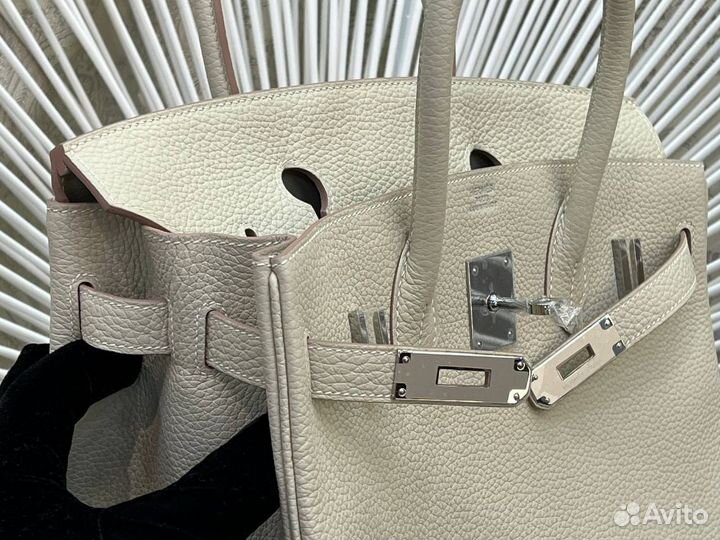 Сумка Hermes Birkin 30 в молочном цвете