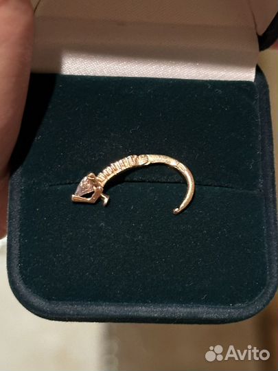 Пирсинг в пупок золотой / золотая серьга для пупка