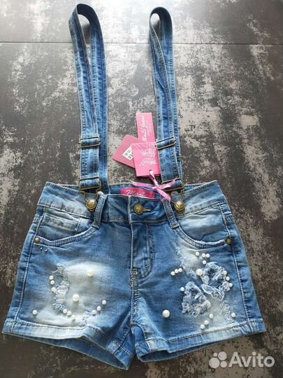 Шорты для девочек джинсовые, новые