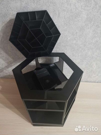 Вращающийся органайзер для косметики чёрный