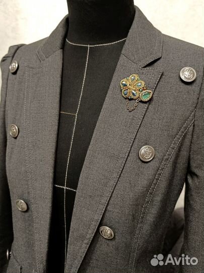 Брошь-цветок из сутажа