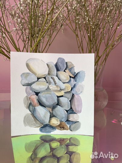 Акварельные картины в деревянных рамах