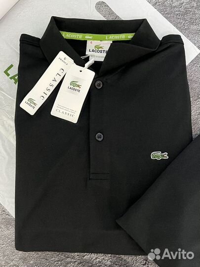 Поло Lacoste чёрное р.48,50,52,54,56