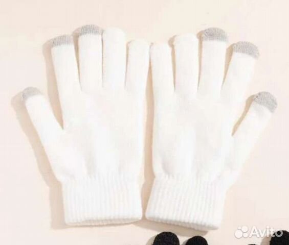 Перчатки белые сенсорные shein