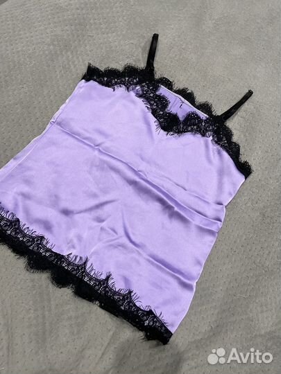 Шелковый топ, майка в бельевом стиле