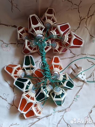 Гирлянда праздничная новогодняя СССР фанарики