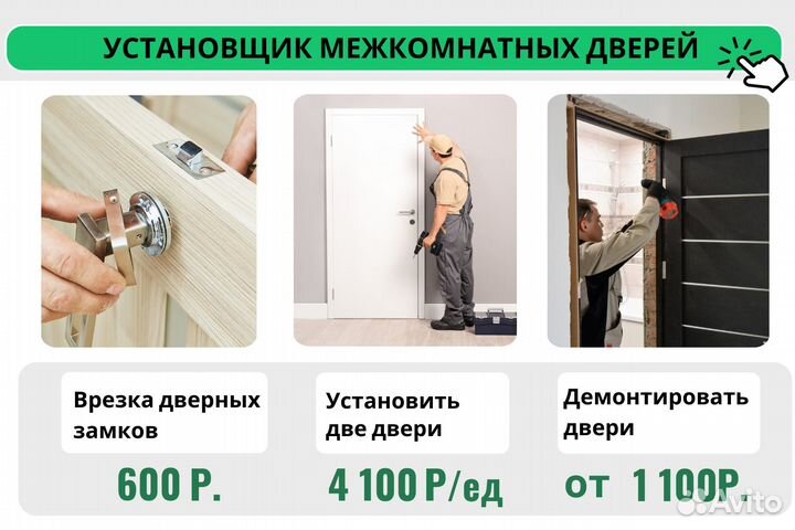 Установка межкомнатных дверей Установка ручек