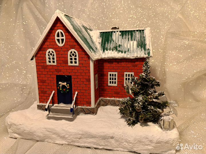 Домик-ночник для интерьера. Подарок на Новый год