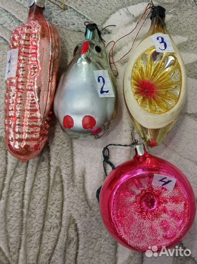 Елочные игрушки СССР стекло
