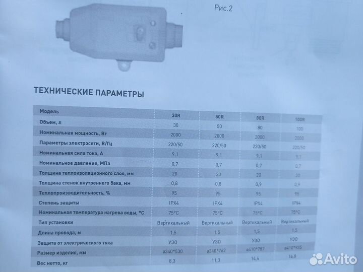 Бойлер водонагреватель 50 литров электрический