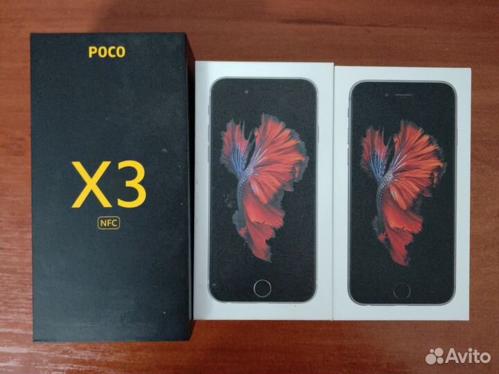 Коробки iPhone 6s, Poco X3 NFC