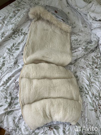 Зимний конверт на овчине в коляску очень теплый