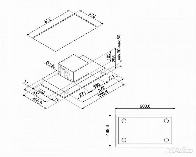 Вытяжка smeg kscb90XE