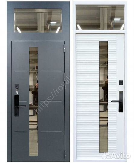 Металлическая входная дверь с фрамугой. RD-301