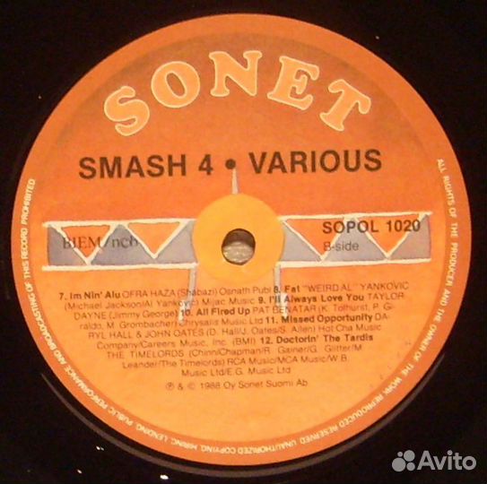 Smash 4 - Various, 2 LP, EX/EX/EX, Finland, 1988 г
