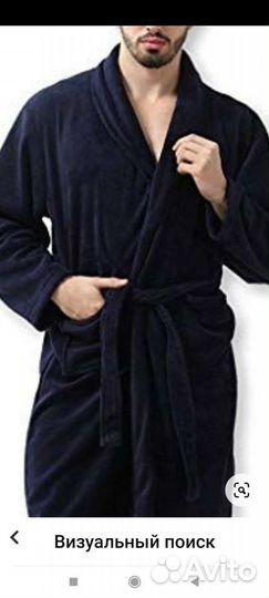 Чёрный махровый халат