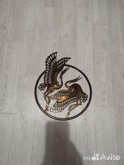 Настенное панно СССР Цапли металл