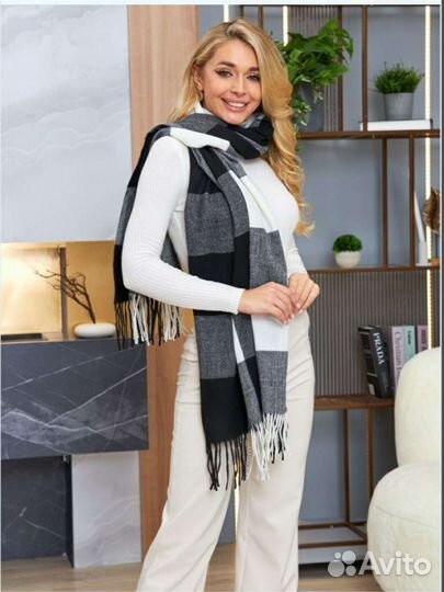Шарфы и палантины в клетку