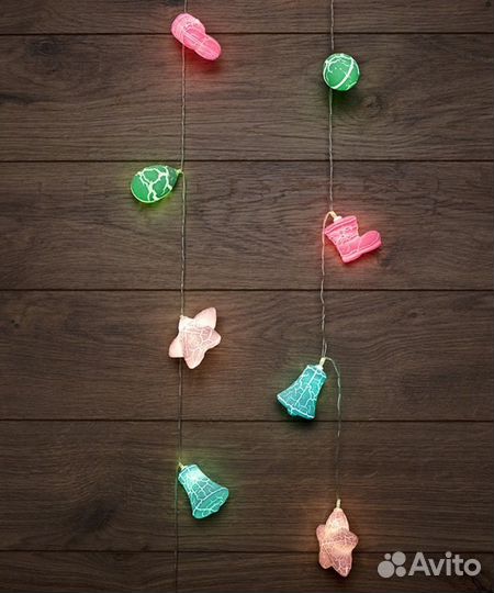 Гирлянда новогодняя 10 LED 1.5м на батарейках