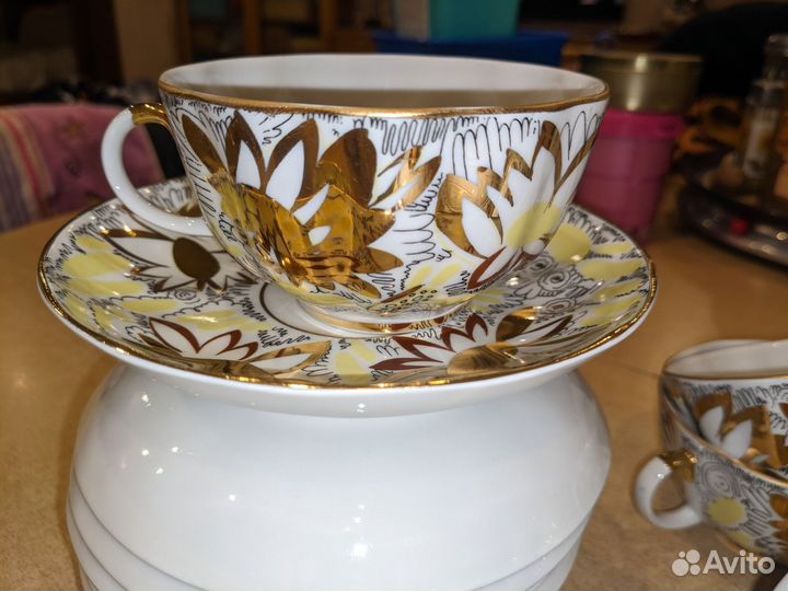 Чайная пара лфз золотые ромашки