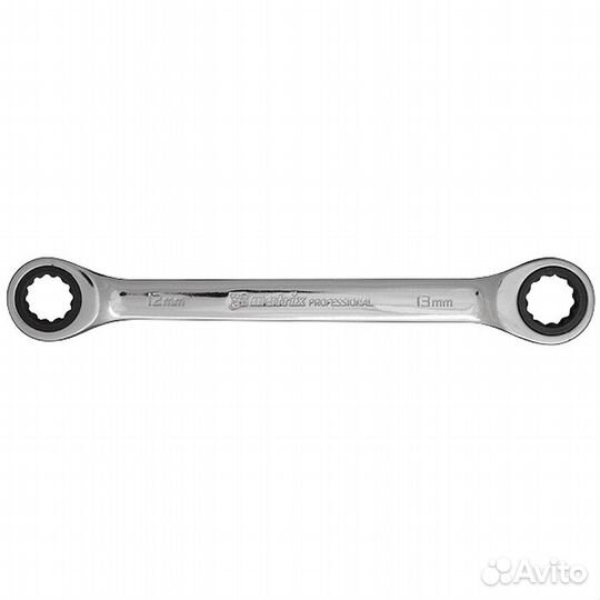 Ключ накидной трещоточный 18х19 мм matrix CrV зерк