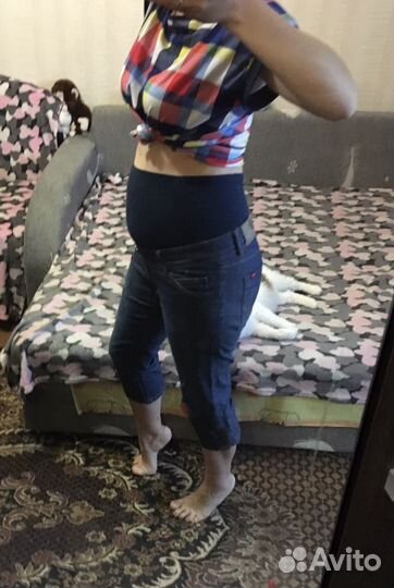 Джинсы капри для беременных