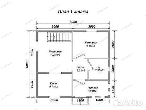 Каркасный дачный дом 6х6м с мансардой