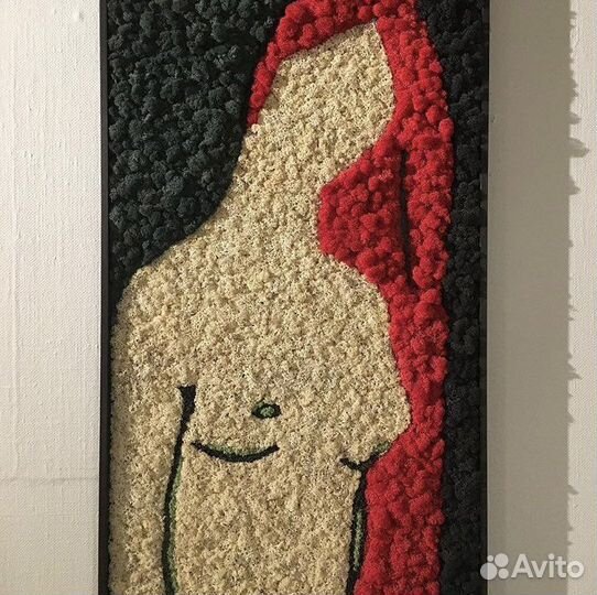 Мох Разные Цвета Декор Панно Дерево