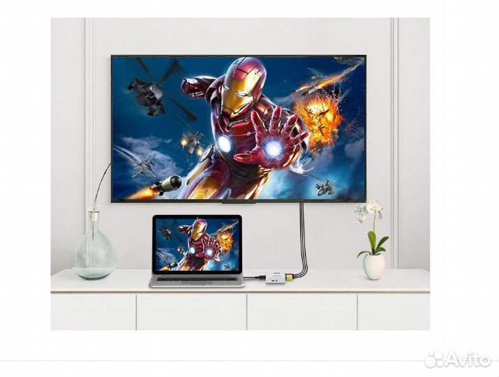 Переходник конвертер hdmi в AV (тюльпаны) / hdmi 2