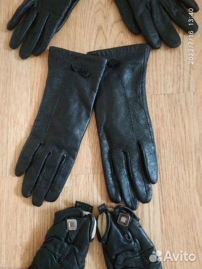 Перчатки женские кожаные
