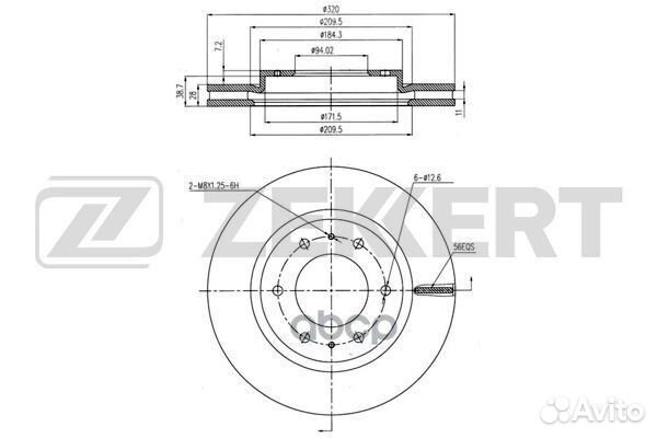 Диск торм. перед. Mitsubishi Pajero 15- Pajero