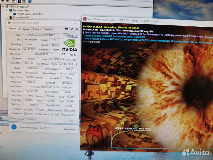 Видеокарта rtx3060ti (почти новая)