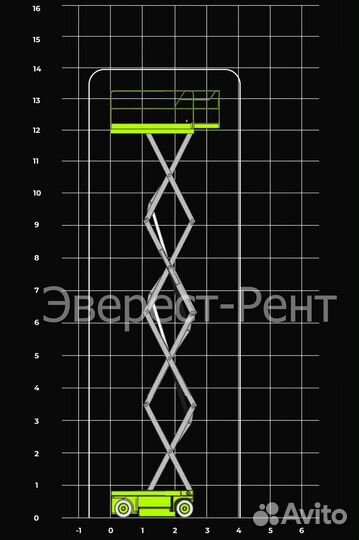 Аренда ножничного электрического подъемника 14 мет