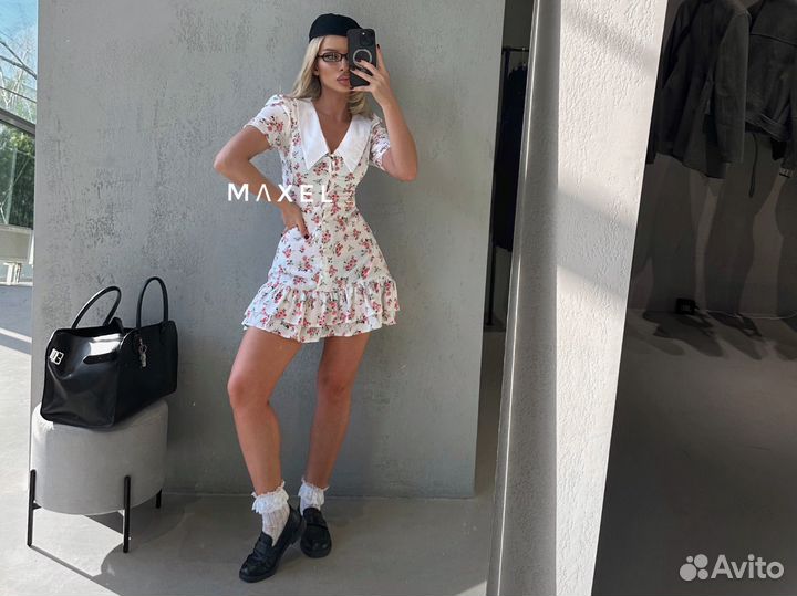 Платье в цветочек женское