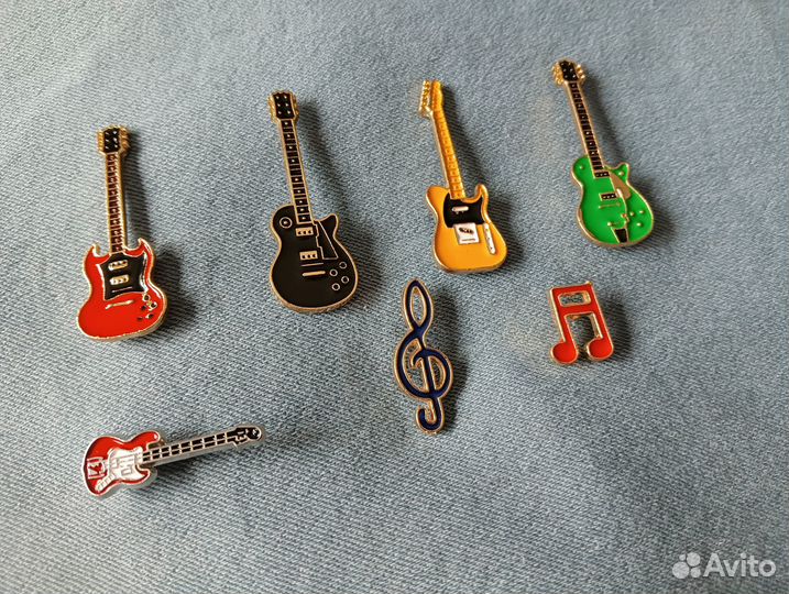 Скрипичный ключ, нота, бас-гитара, Gibson значки