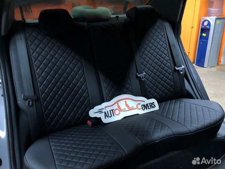 Чехлы на Киа Рио 3 Автопилот из Экокожи Ромб