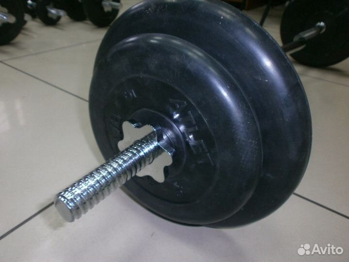 Штанга W образный гриф, диски по 10 и 5 кг