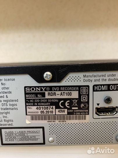 DVD / HDD-плеер Sony RDR-AT100