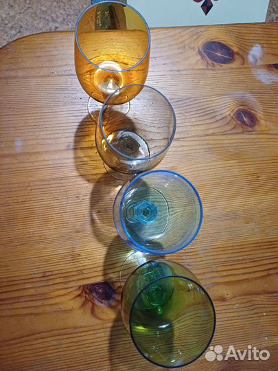 Фужеры цветное стекло СССР 4шт