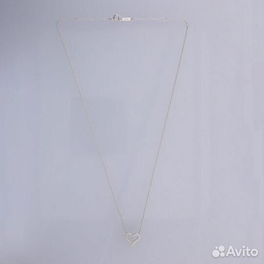 Золотое колье сердце Tiffany 585 пр. с бр. 0.81 ct