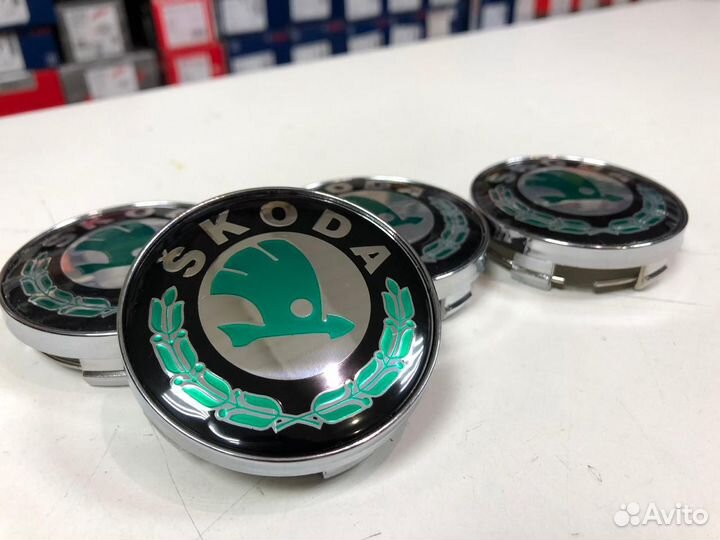 Колпачок диска Skoda Зеленый 60мм